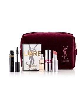 NWT Yves Saint Laurent Burgundy bag Makeup Set